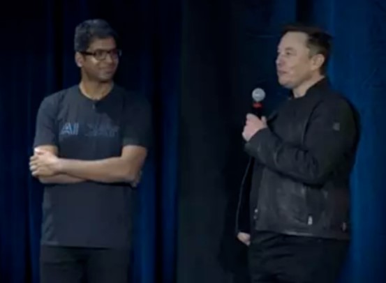 Ashok Elluswamy with Elon Musk