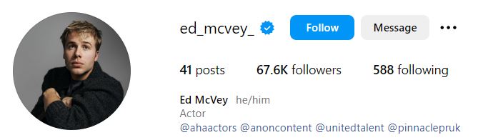 Ed McVey's Instagram