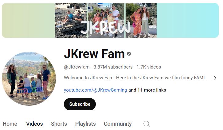 Jkrew's Youtube channel