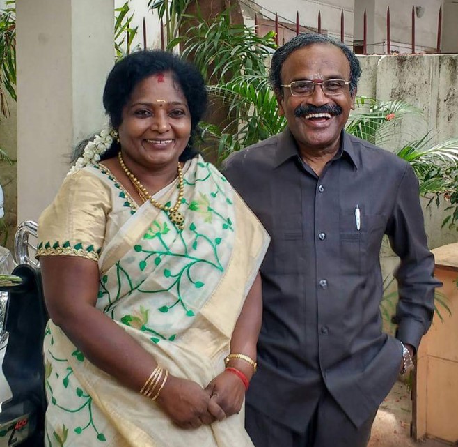 Soundararajan Periyasamy with his wife